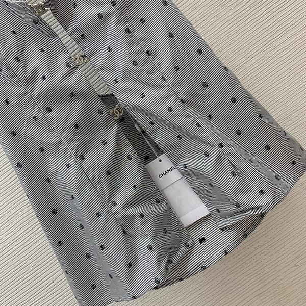 定番シャネル n級品 ドット ストライプ ホルターネック リボン ロゴ sha07975